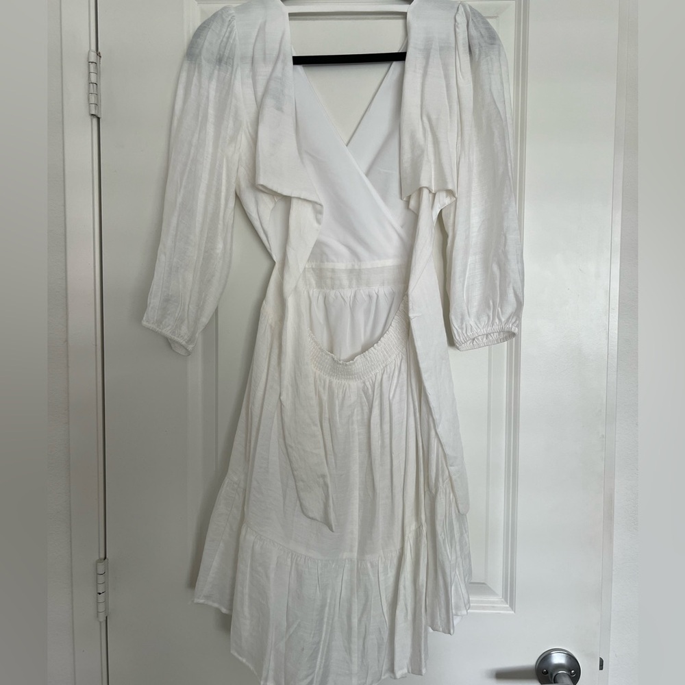 Solid Tie Back Ruffle Hem Mini Dress - image 3